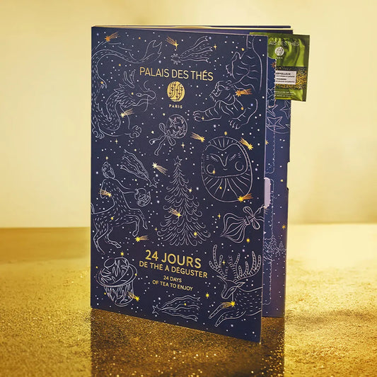 de luxe Palais des Thés adventskalender thee 2026 met een theezakje uit een deurtje